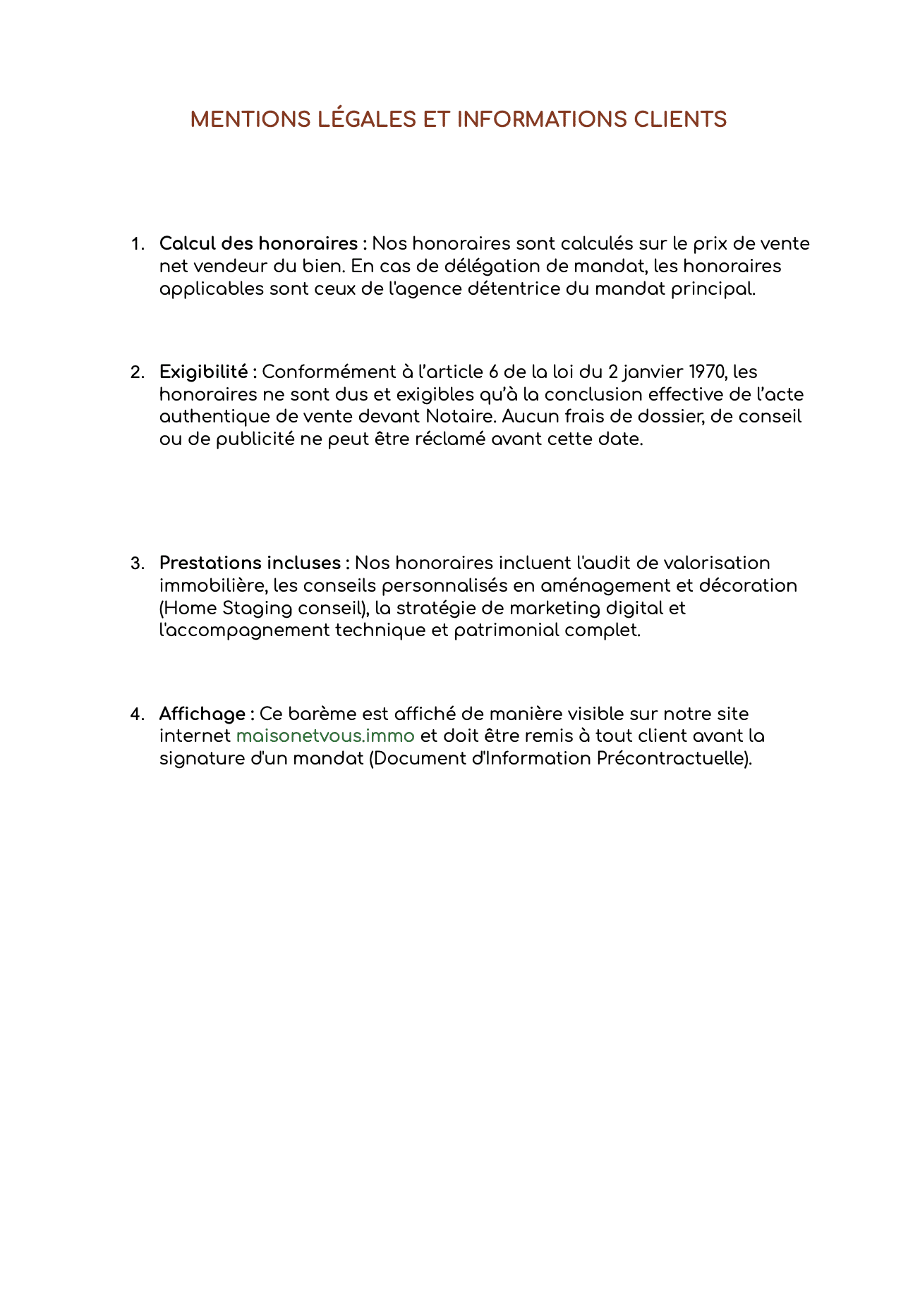 Honoraires de transaction