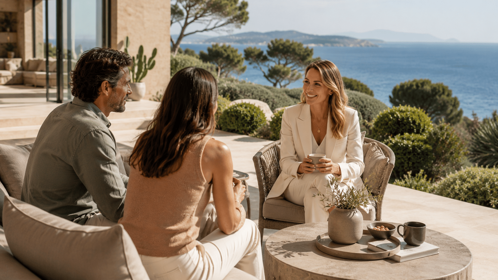 Rencontre confidentielle avec des acquéreurs dans une villa de prestige du Var