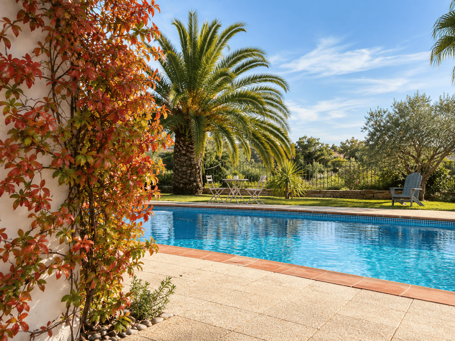 Villa d'architecte à vendre au Castellet : piscine et vigne vierge · Maison & Vous